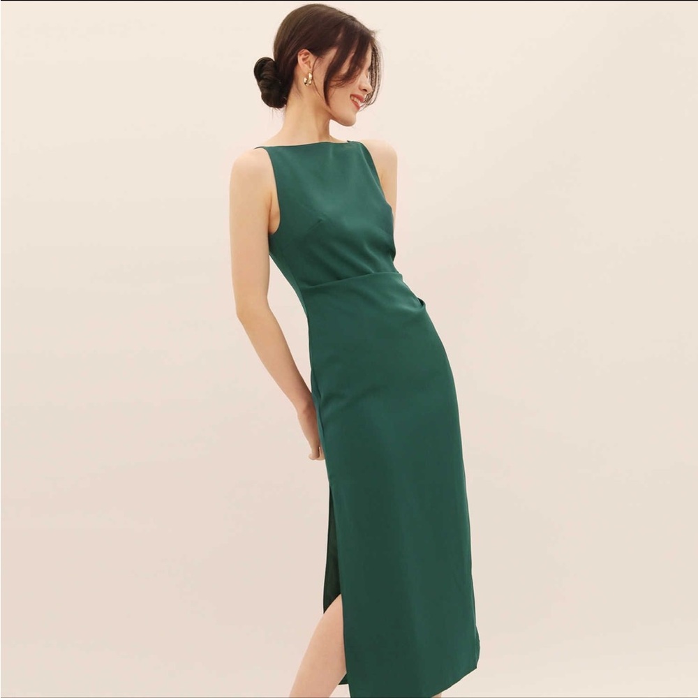 Boat neck midi dress